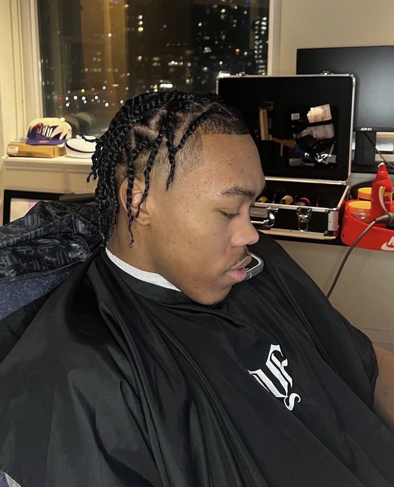 Client with fresh twists and a faded haircut at fyf North